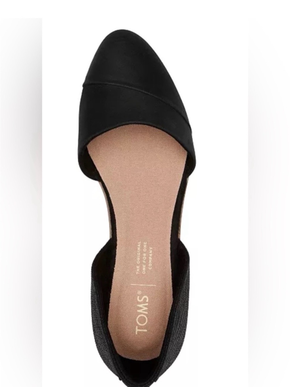 TOMS Jutti Flat - Women's Black Open-Side D'Orsay Flat 7.5